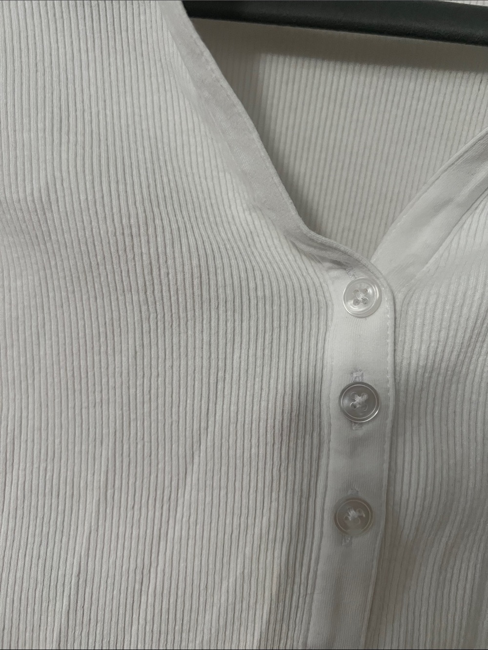 White Ribbed Polo Top - Picture 2 of 3